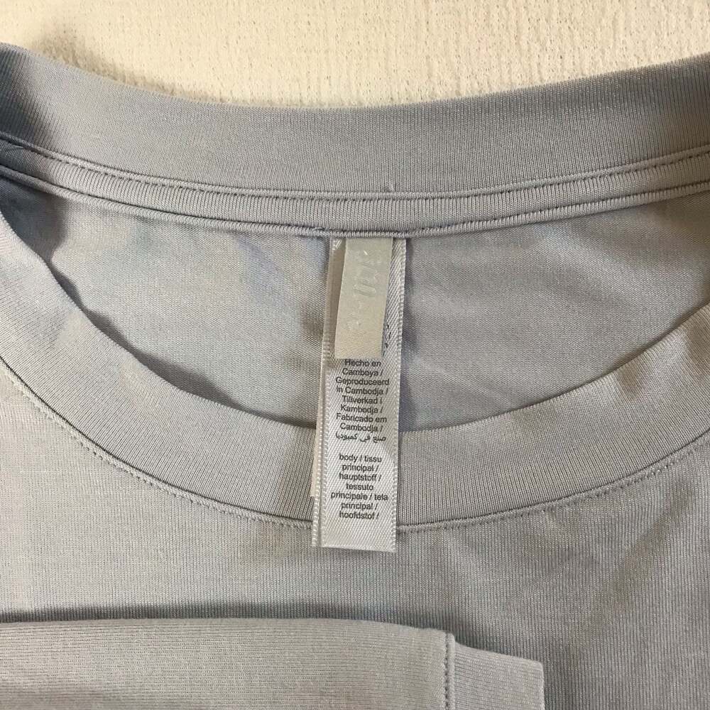 SKIMS Soft Lounge Long Sleeve Cropped T-Shirt Zen Blue Large - Picture 3 of 11